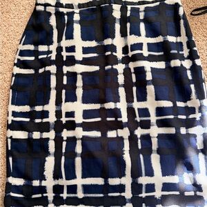 banana republic Elegant Blue and Black Plaid Women's Skirt